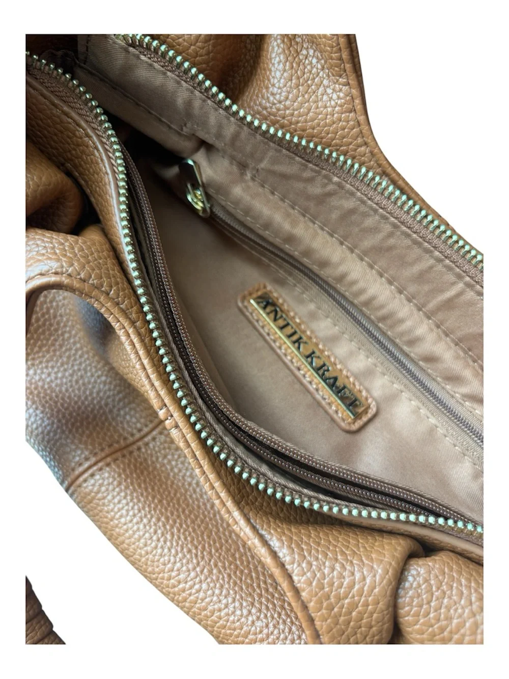 Antik Kraft Slouchy Hobo Satchel with Wrapped Handles Vegan Leather